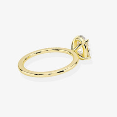 Heart Cut Lab Grown Diamond Solitaire Engagement 18k Gold Ring