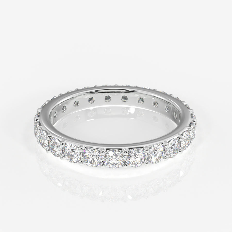 Affordable Round Cut Lab Grown Diamond Eternity 14k Gold Band Ring