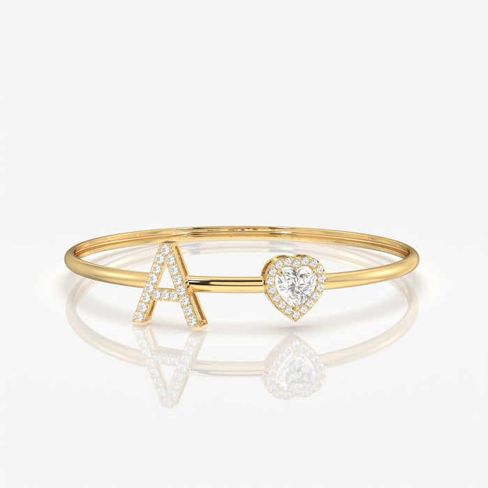 Alphabet Charm Moissanite Diamond Sterling Silver Bracelet