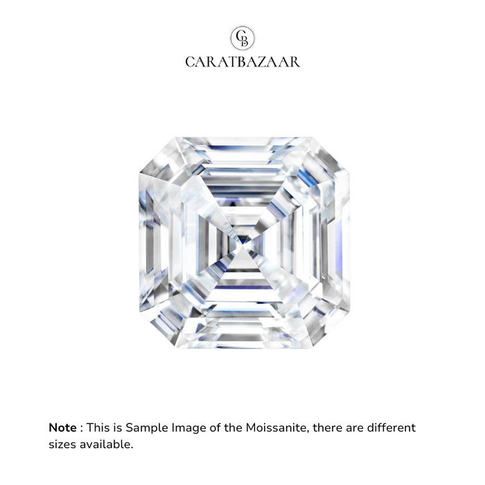 Asscher Cut Certified Moissanite Diamond D VVS1