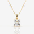 Asscher Cut Lab Grown Diamond Solitaire 14k Gold Pendant