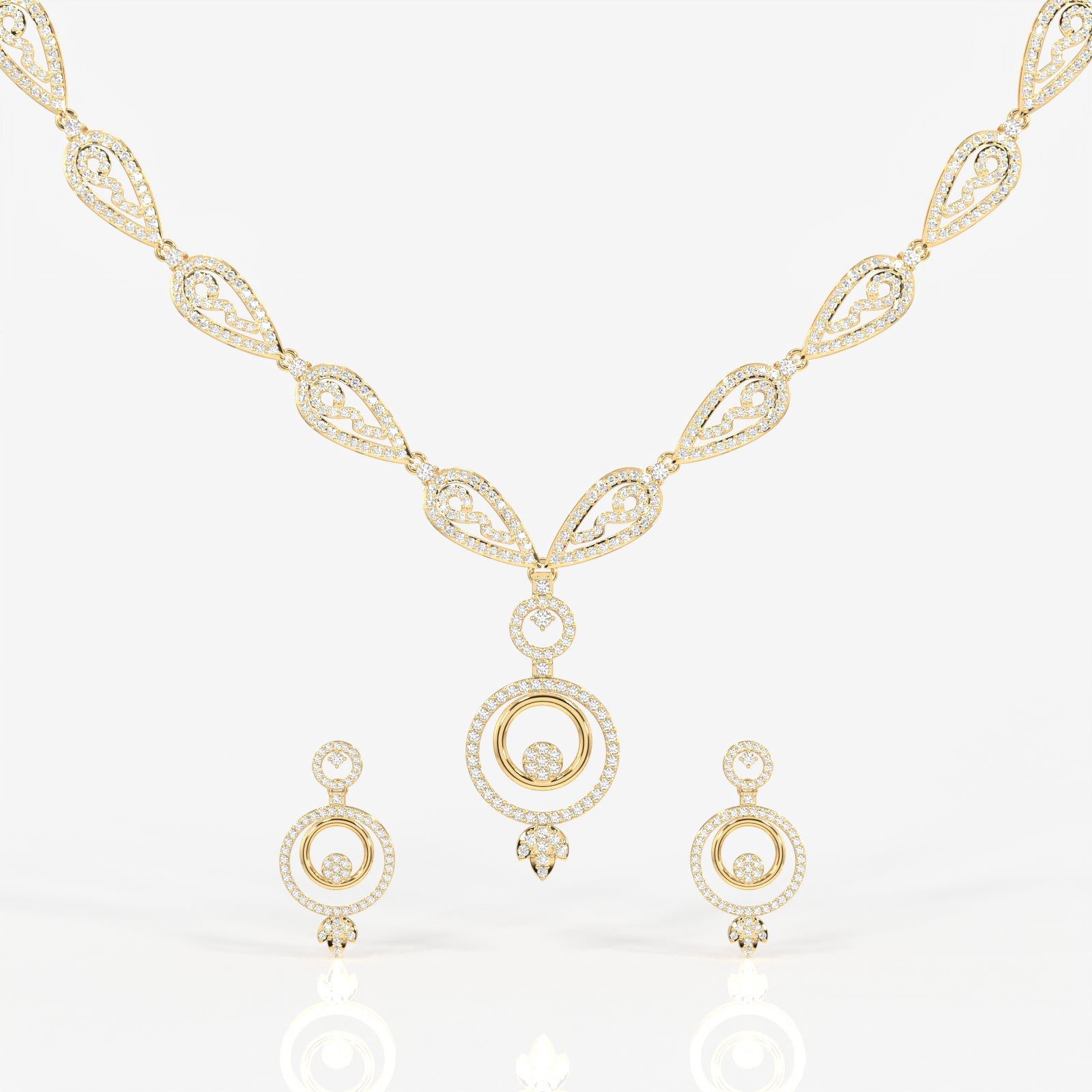 Aurelle Lab Grown Diamond Studded 14k Gold Necklace