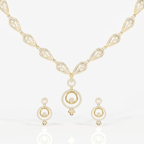 Aurelle Lab Grown Diamond Studded 14k Gold Necklace