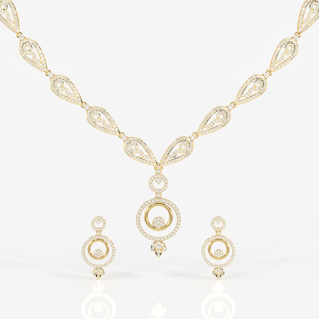 Aurelle Lab Grown Diamond Studded 14k Gold Necklace