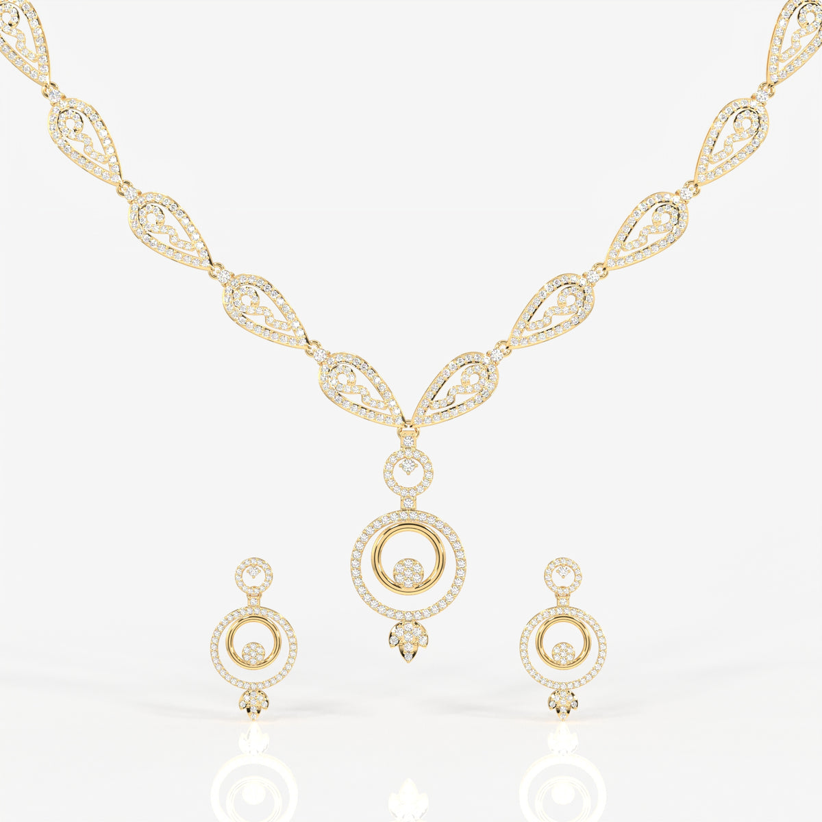 Aurelle Lab Grown Diamond Studded 14k Gold Necklace