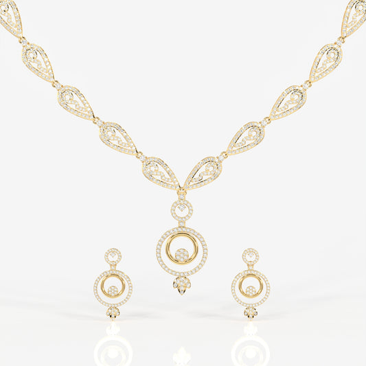 Aurelle Lab Grown Diamond Studded 14k Gold Necklace