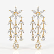 Aurora Cascade Moissanite Danglers 14k Gold Earrings