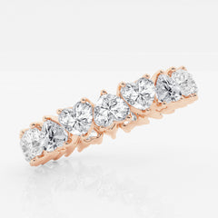 Alternating Heart Cut Moissanite Diamond Eternity Sterling Silver Band