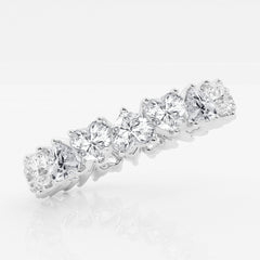 Alternating Heart Cut Moissanite Diamond Eternity Sterling Silver Band