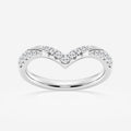 Round Cut Moissanite Diamond Ribbon Curve Sterling Silver Band Ring
