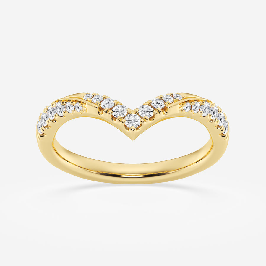 Round Cut Moissanite Diamond Ribbon Curve Sterling Silver Band Ring