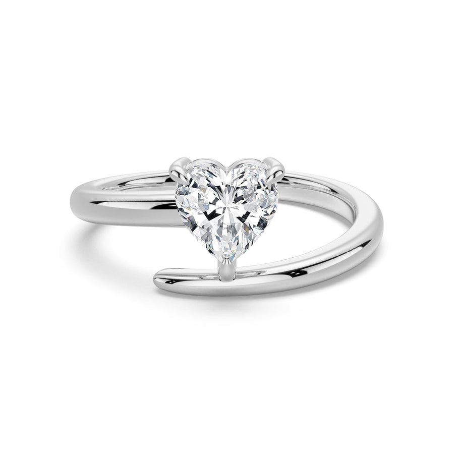 Heart Cut Moissanite Diamond Solitaire 14K Gold Ring