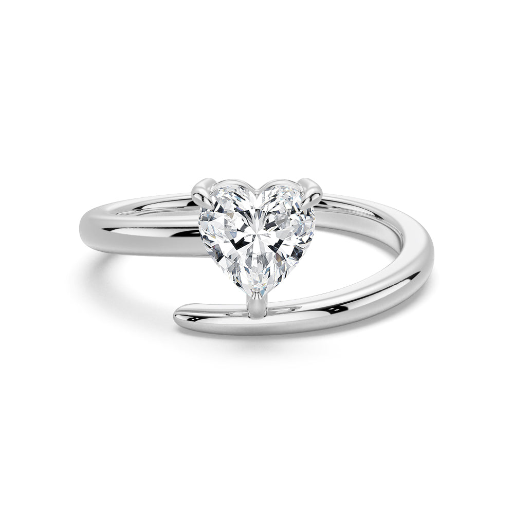 Heart Cut Lab Grown Diamond Solitaire 9K Gold Ring