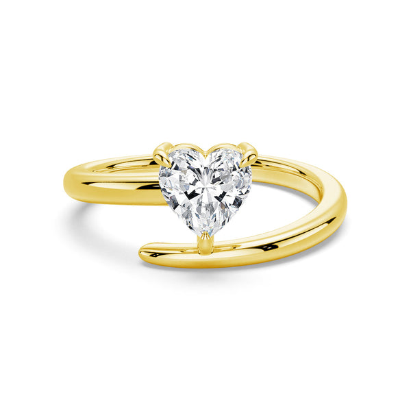 Heart Cut Lab Grown Diamond Solitaire 14K Gold Ring