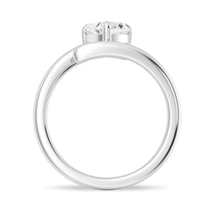 Heart Cut Moissanite Diamond Solitaire Sterling Silver Ring