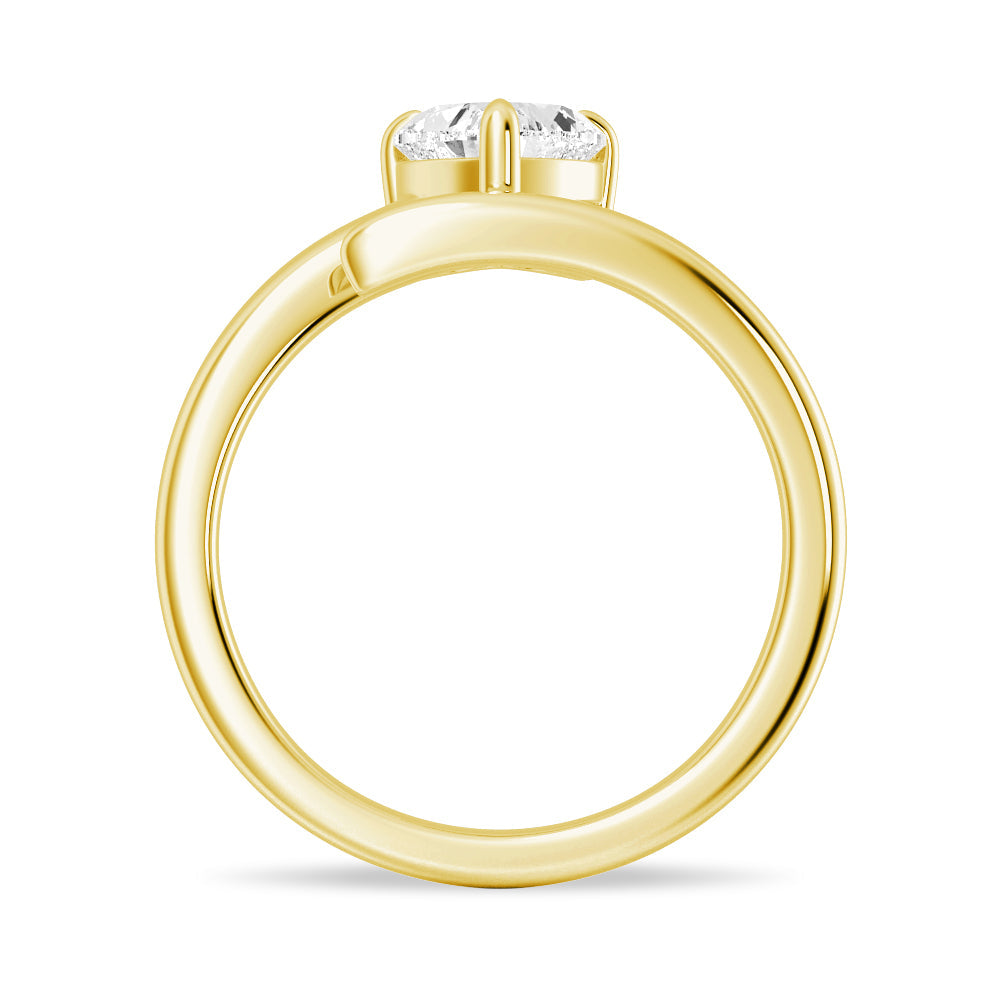 Heart Cut Moissanite Diamond Solitaire 14K Gold Ring