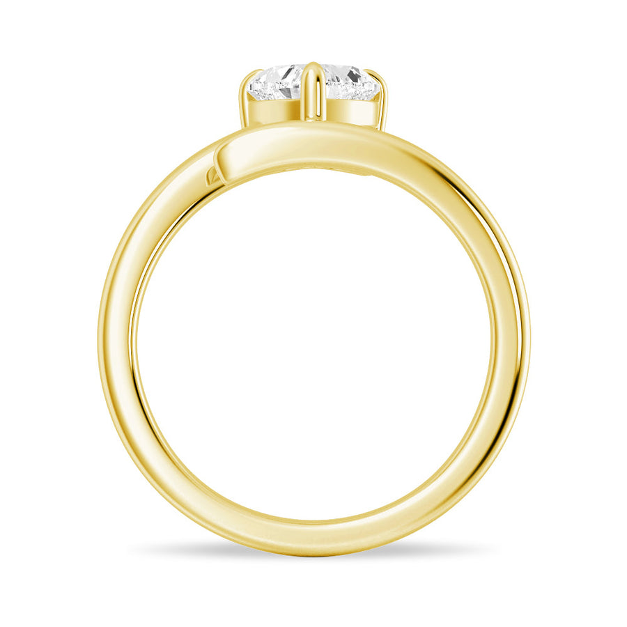 Heart Cut Moissanite Diamond Solitaire 14K Gold Ring