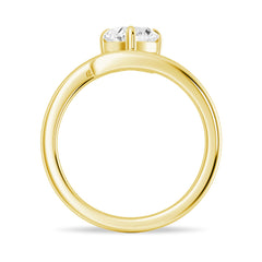 Heart Cut Moissanite Diamond Solitaire Sterling Silver Ring