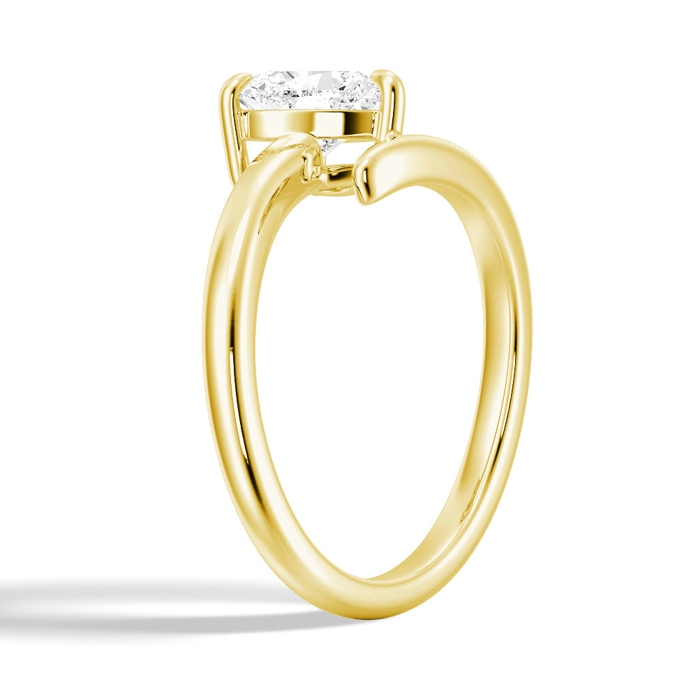 Heart Cut Moissanite Diamond Solitaire 14K Gold Ring