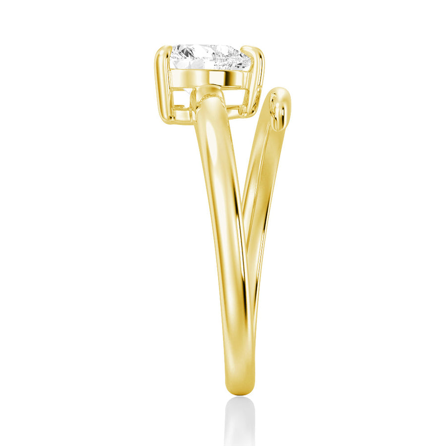 Heart Cut Moissanite Diamond Solitaire 14K Gold Ring