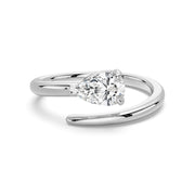 Pear Cut Moissanite Diamond East-West 14K Gold Ring