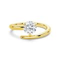 Round Cut Moissanite Diamond Solitaire 14K Gold Ring