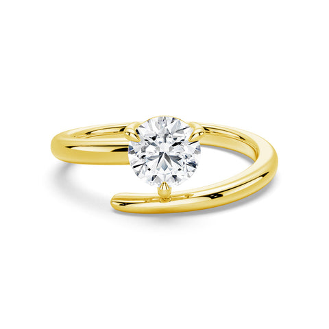 Round Cut Lab Grown Diamond Solitaire 14K Gold Ring