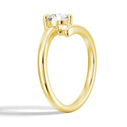 Round Cut Moissanite Diamond Solitaire 14K Gold Ring