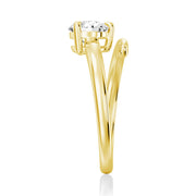 Round Cut Moissanite Diamond Solitaire 14K Gold Ring
