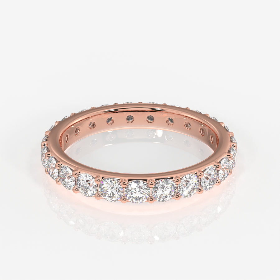 Buy Affordable Round Cut Lab Grown Diamond Eternity 14k Gold Band Ring