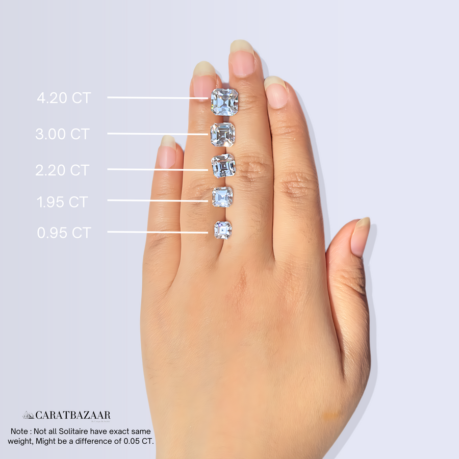 Buy Asscher Cut Moissanite Diamond Classic Solitaire Engagement 14K Gold Ring