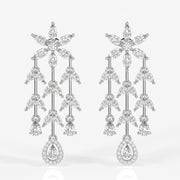 Buy Aurora Cascade Moissanite Danglers 14k Gold Earrings