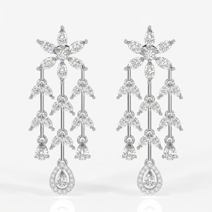 Buy Aurora Cascade Moissanite Danglers 14k Gold Earrings