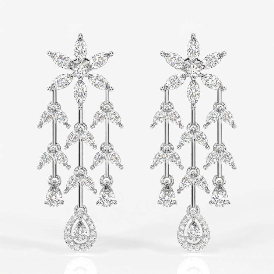 Buy Aurora Cascade Moissanite Danglers 14k Gold Earrings