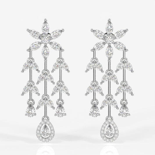 Buy Aurora Cascade Moissanite Danglers 14k Gold Earrings
