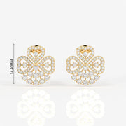 Buy Caratbazaar Clover Charm Moissanite Stud 14k Gold Earrings