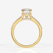 Buy Caratbazaar Cushion Cut Moissanite Diamond Hidden Halo 14k Gold Ring