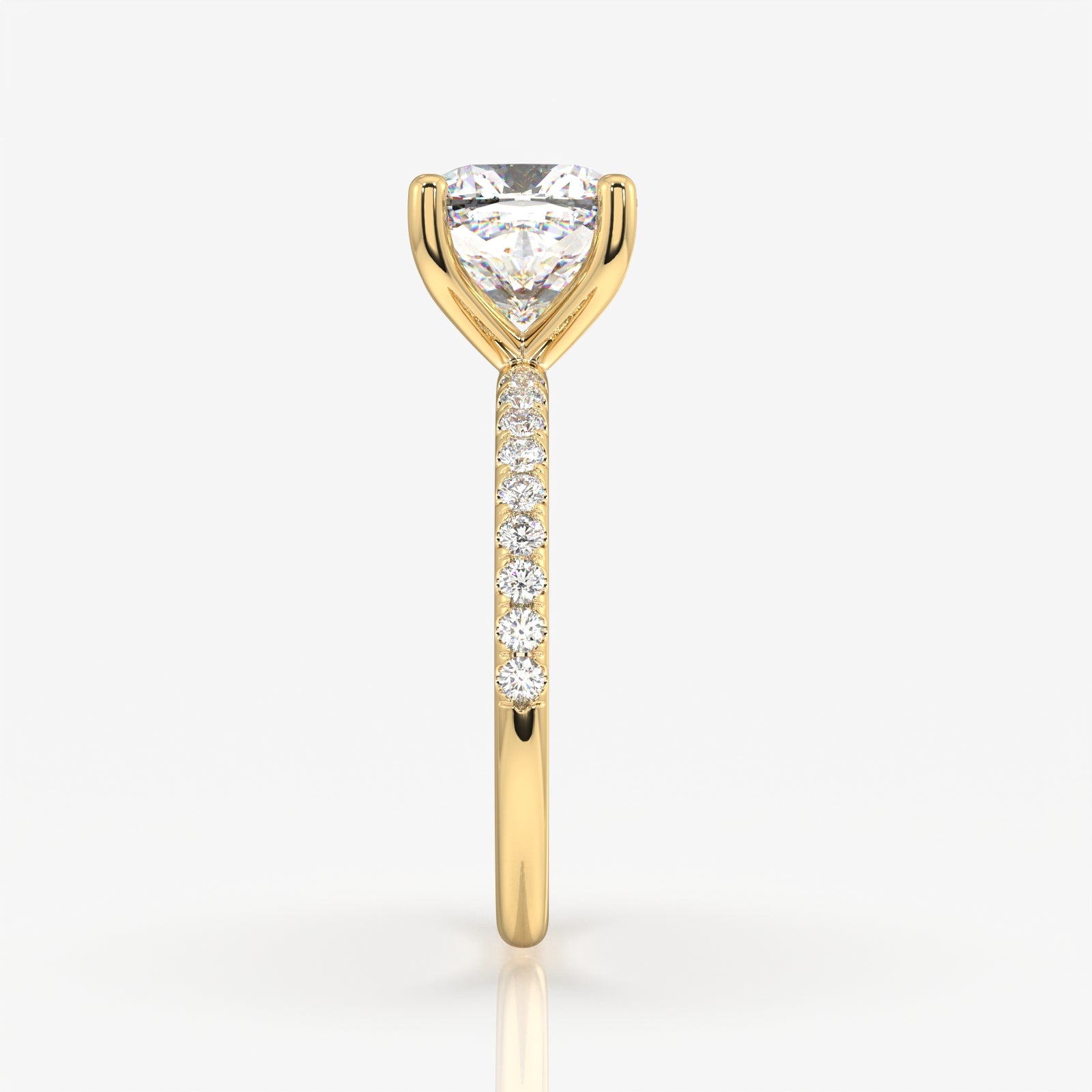 Buy Caratbazaar Cushion Cut Moissanite Diamond Pave 14k Gold Ring
