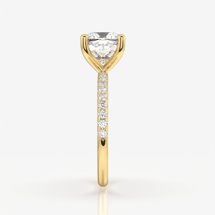 Buy Caratbazaar Cushion Cut Moissanite Diamond Pave 14k Gold Ring