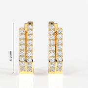 Buy Caratbazaar Dual Gleam Lab Grown Hoop 14k Gold Earrings
