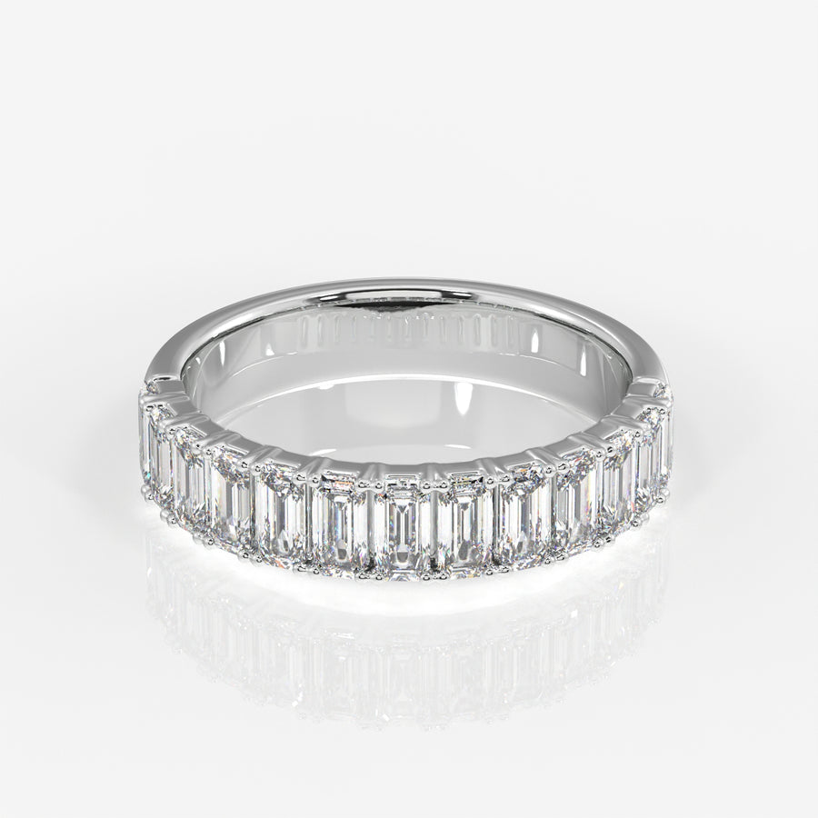 Buy Caratbazaar Emerald Cut Lab Grown Diamond Wedding 18k Gold Band Ring