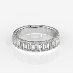 Buy aratbazaar Emerald Cut Lab Grown Diamond Wedding 18k Gold Band Ring