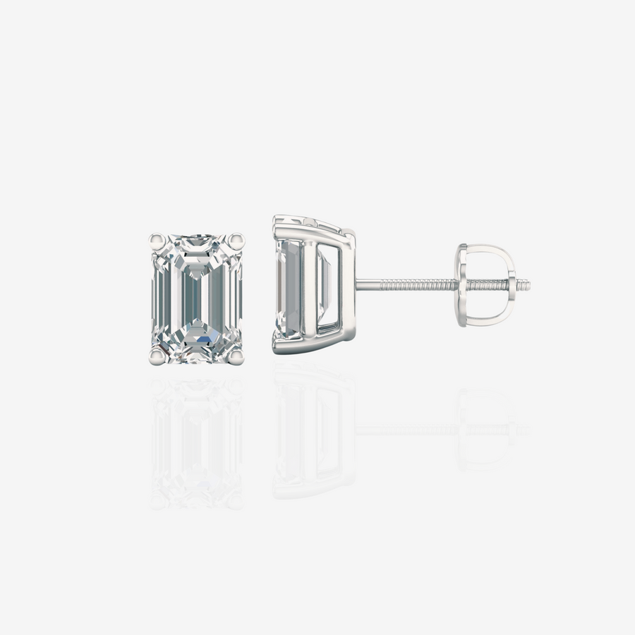 Buy Caratbazaar Emerald Cut Moissanite Diamond Certified Stud 14k Gold Earrings