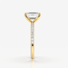 Buy Caratbazaar Emerald Cut Moissanite Diamond Pave Sterling Silver Ring