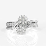 Buy Caratbazaar Floral Duo Lab Grown Diamond 18k Gold Ring