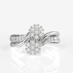 Buy Caratbazaar Floral Duo Lab Grown Diamond 18k Gold Ring