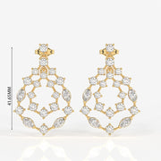 Buy Caratbazaar Golden Vine Lab Grown Drop 14k Gold Earrings