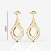 Buy Caratbazaar Luxe Petal Lab Grown Danglers 14k Gold Earrings
