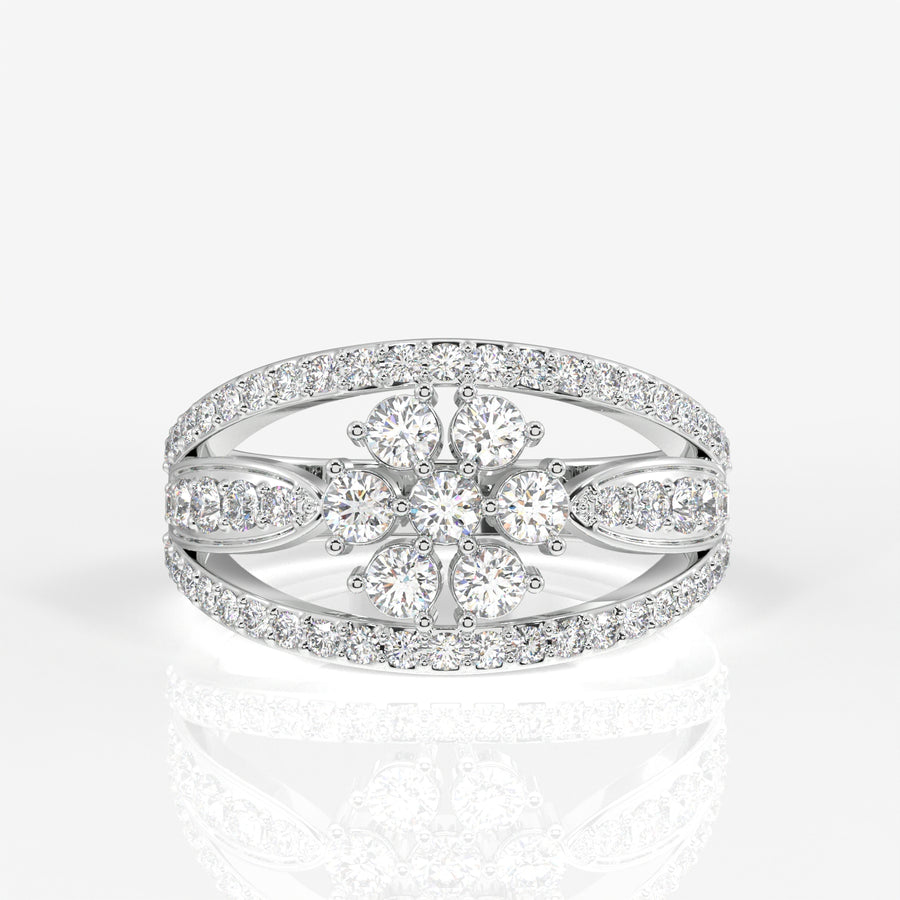 Buy Caratbazaar Majestic Bloom Lab Grown Diamond 18k Gold Ring