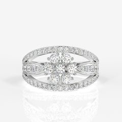 Buy Caratbazaar Majestic Bloom Lab Grown Diamond 18k Gold Ring